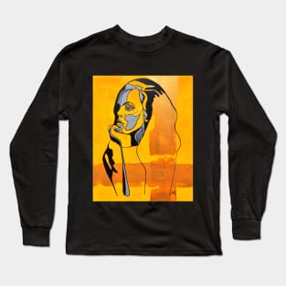 Outlines woman yellow 1 Long Sleeve T-Shirt